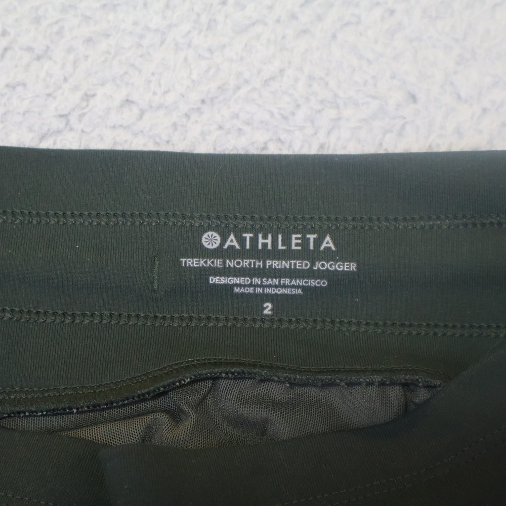 Athleta Trekkie North Printed Jogger Green Floral Hiking Pants Size 2 - Picture 3 of 9